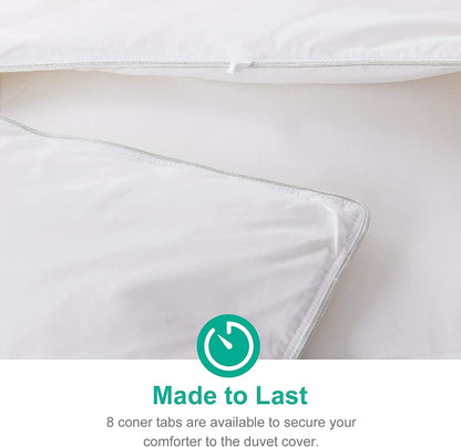Heavyweight down Feather Fibers Comforter California King Size - Ultra-Soft Luxury High Fill-Power Hotel-Style Thicker Winter Duvet Insert for Colder Weather/Sleeper (104X96, White)