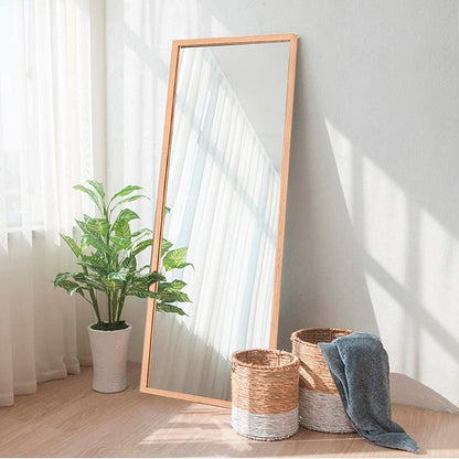 65"X22" Full Length Mirror - Standing, Hanging or Leaning against Wall, Large Rectangle Bedroom Floor Mirror, Solid Wood Frame Wall-Mounted