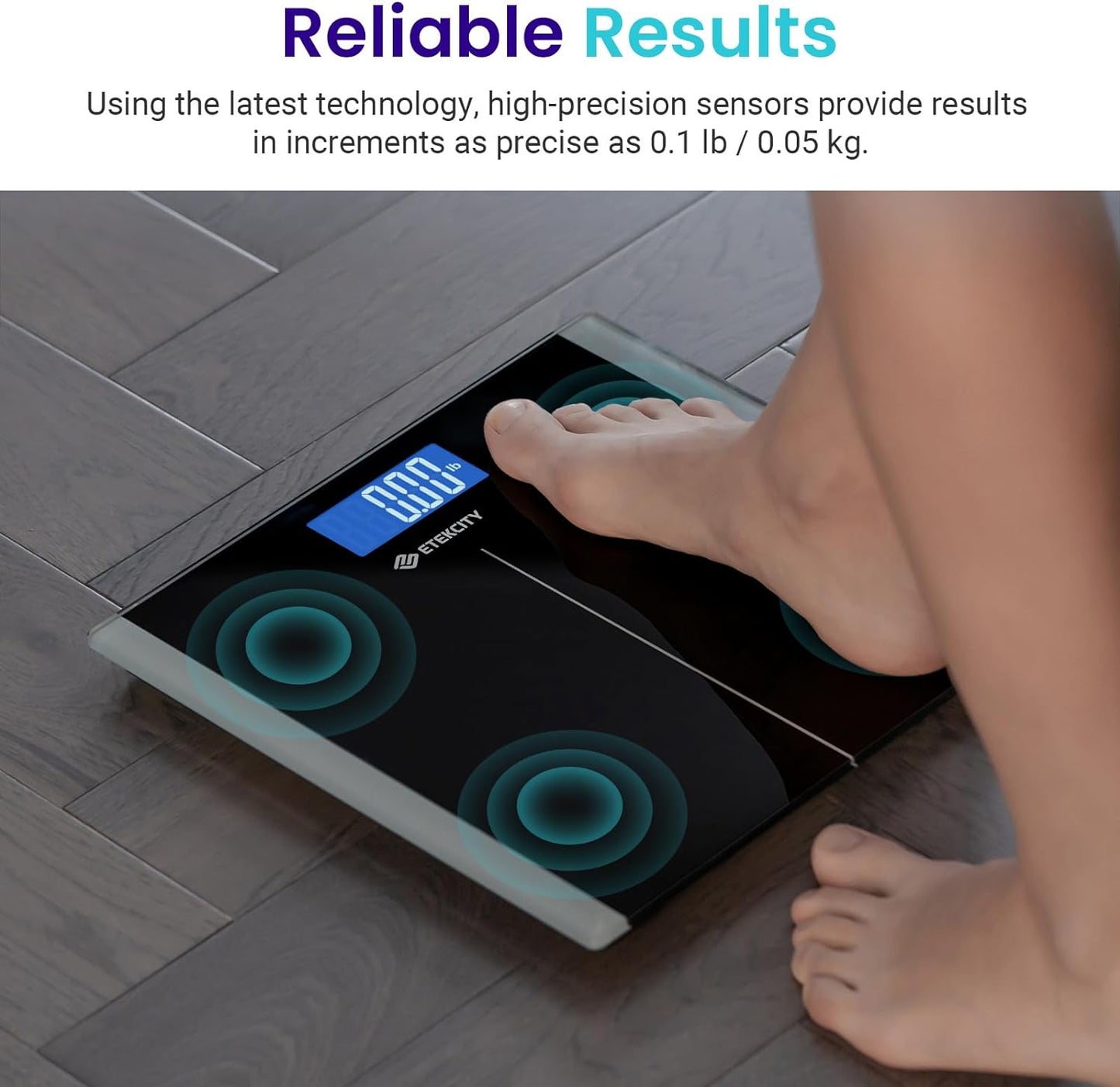 Bathroom Scale for Body Weight, Highly Accurate Digital Electronic Weighing Machine for People, LCD Display, Large Size, 6Mm Tempered Glass for Safe Home Use, Batteries Included, 400 Lbs